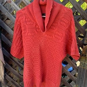 Thick cotton orange cowl sweater